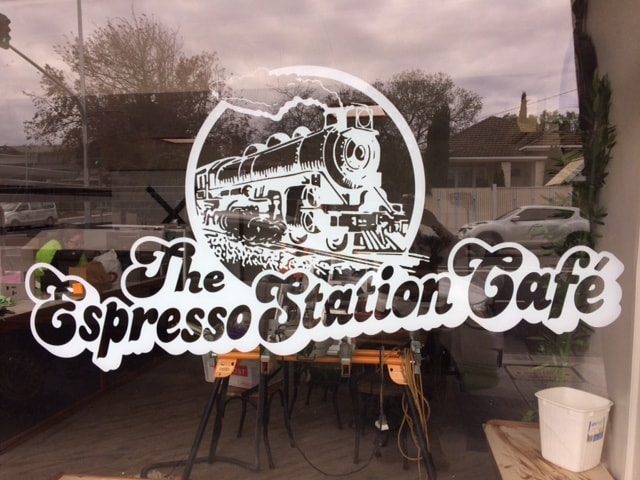 cafe window etch signage